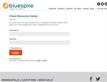 Tablet Screenshot of clients.bluespiremarketing.com